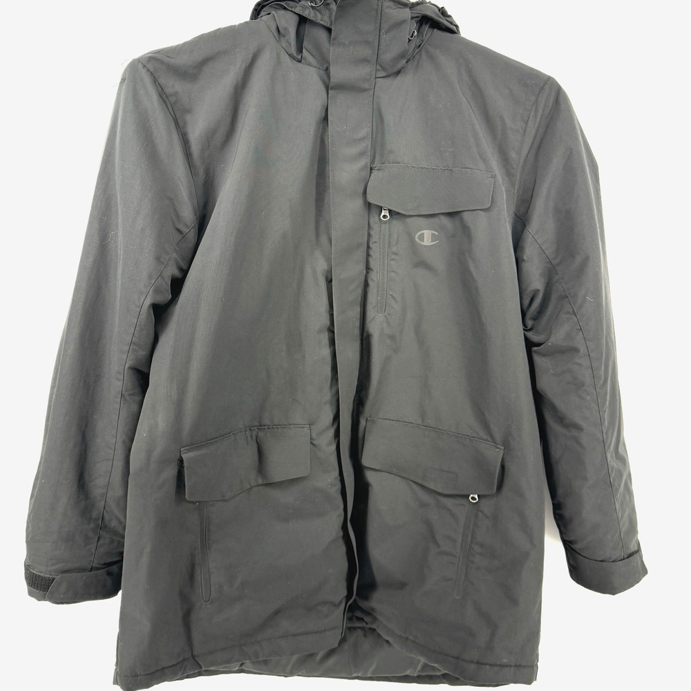 CHAMPION Men's 2XL High Performance 2-Layer Black Jacket Sherpa Lining